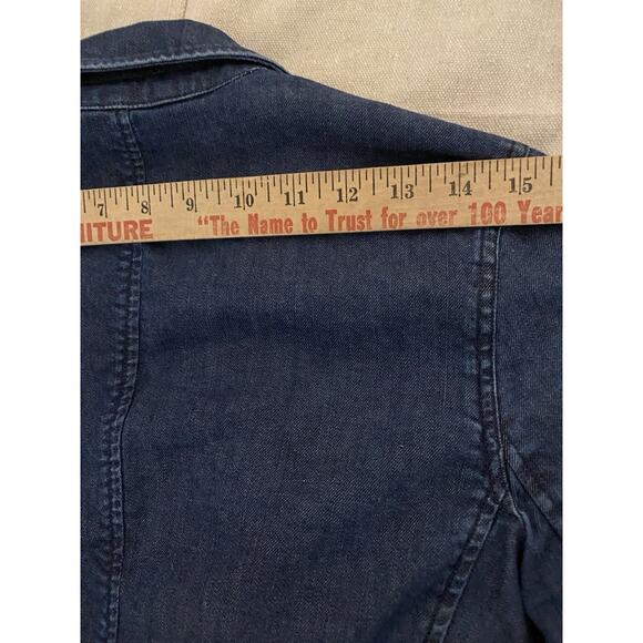 Sundance Catalog Dark Denim Blazer Womens Size 4 Casual Hipster Sport Coat - Picture 14 of 14